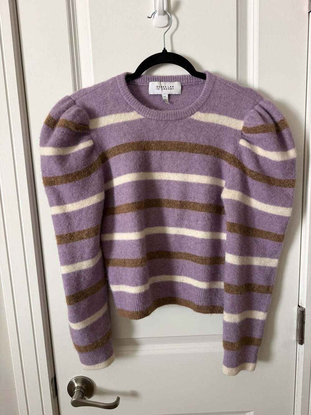 Derek Lam 10 Crosby Puff Sleeve Sweater Size S/P Striped